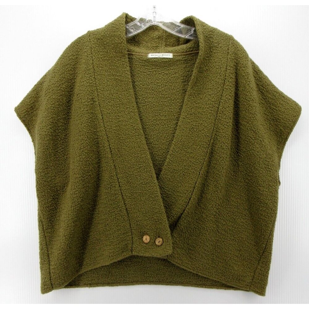Margaret Winters Sweater XL Cardigan Cropped V-Neck Button Knit